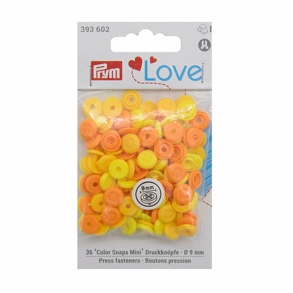 393602 Кнопки ColorSnapsMini имитация стежка Prym Love желтый 36 штук