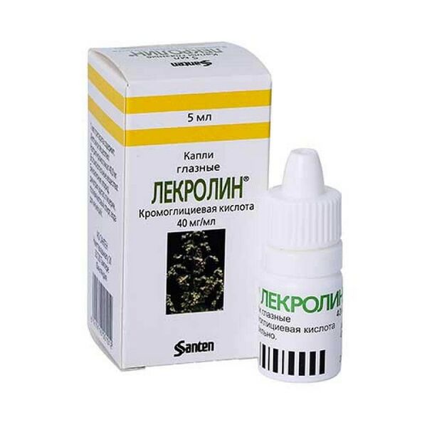 Лекролин глазные капли 4% 5 мл