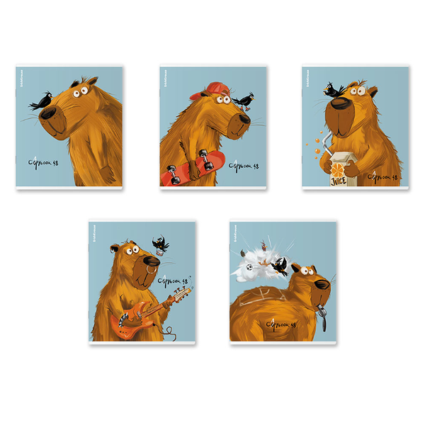 Тетрадь Erich Krause Happy Capy клетка, 48 листов 1шт в ассортименте