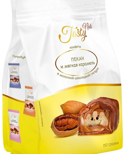 Конфеты Tasty Пекан и мягкая карамель 150г