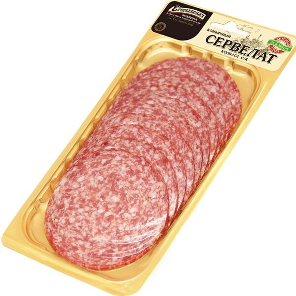 Колбаса Егорьевская Сервелат Коньячный нарезка 100г