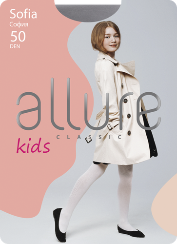 

Колготки детские ALLURE однотонные, цвет пепельный 128-134