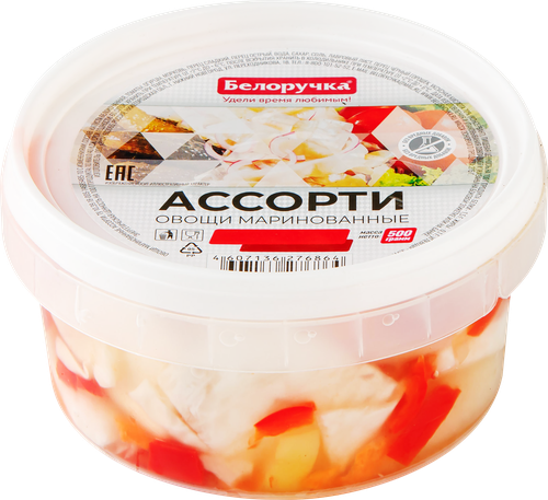 

Овощи маринованные Белоручка Ассорти 500 г