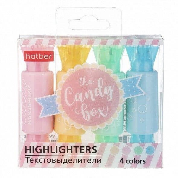 Набор текстовыделителей 4шт Candy Pastel HL_070250 Hatber