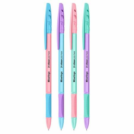 Ручка шариковая Berlingo Tribase grip haze, синий, 0,7 мм, в ассортименте, Арт. 355451