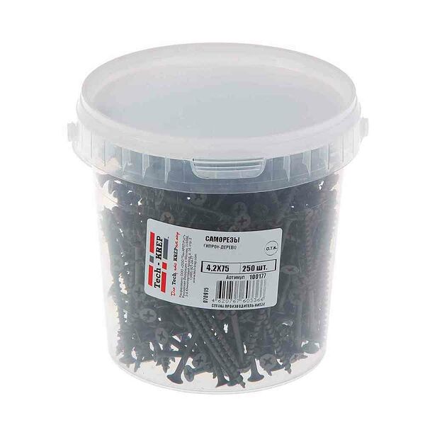 Саморез гипсокартон-дерево Tech Krep, 4,2х75 мм, 250 шт