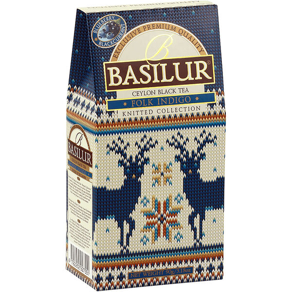 Чай Basilur Вязаная коллекция с кусочками киви/лепестками цветов/ароматом чёрной смородины и черники чёрный