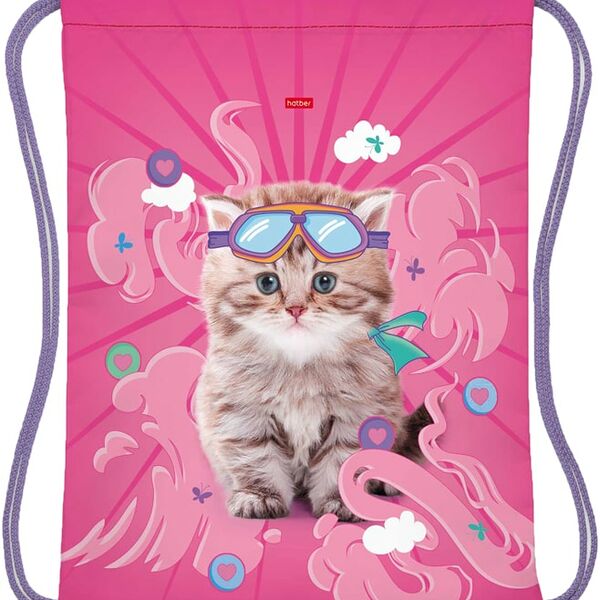 Мешок для сменной обуви Hatber Мой котик  33*42см