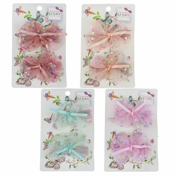 Lukky: Fashion. Набор заколок. Бант с блестящей насыпкой, 2 шт., в ассортименте (1434149)