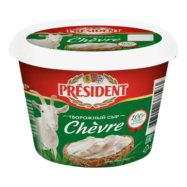 Сыр творожный President shevre из козьего молока 65% 140г