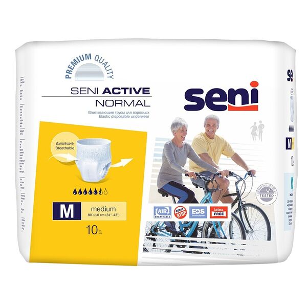 Seni Active Normal трусы впитывающие для взрослых размер M 10 шт