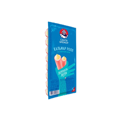 Палочки кальмаровые Кальмар-ролл имитация с сыром паст охл 180г