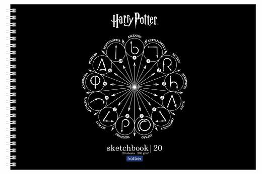 Скетчбук Hatber Premium блок из черной бумаги на гребне А4, 20 л