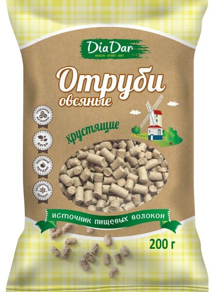 Отруби овсяные DiaDar хрустящие 200г