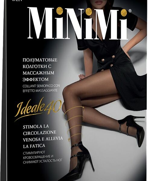 Колготки MiNiMi Ideale 40 утяжка по ноге Nero Черный Размер 5