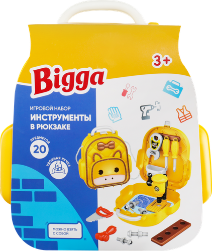 

Набор игровой BIGGA Инструменты, в рюкзаке, 20 предметов, Арт. 678-39A