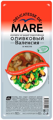 

Коктейль из мидий Delicatesse de Mare Оливковый Валенсия 150 г