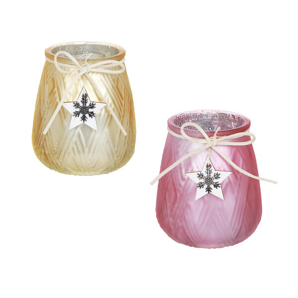 Подсвечник, 9х9х10 см, стекло, в ассортименте