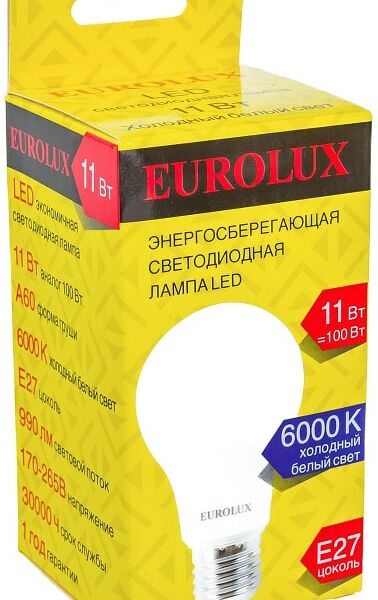 Лампа светодиодная Eurolux E27 11Вт