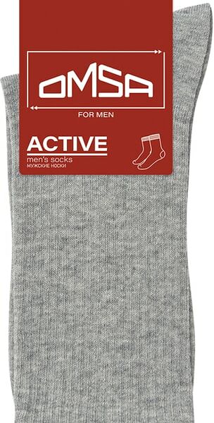 Носки Omsa Active 116 с высокой резинкой Grigio Melange Серый меланж Размер 36-38