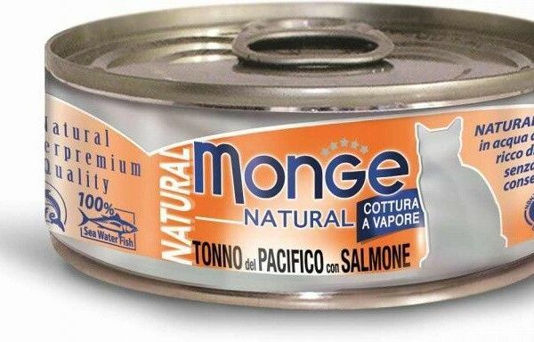 Monge Cat Natural консервы для кошек тихоокеанский тунец с лососем 80 г