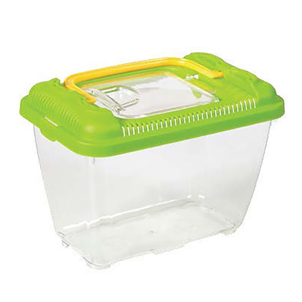 Фаунариум пластиковый с цветной крышкой, для мелких животных PCL-180, 18x11,5x13 см