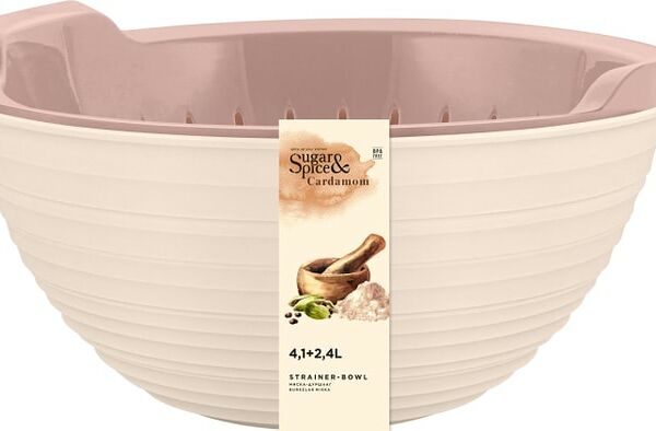 Миска-дуршлаг Sugar&Spice Cardamom шампань 4.1 + 2.4л