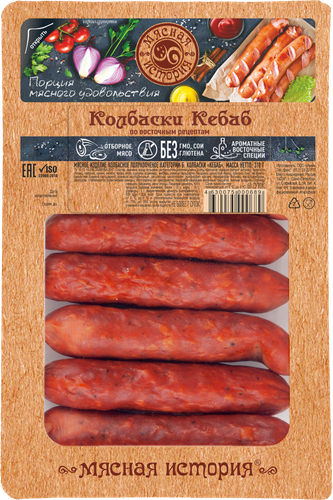 

Колбаски полукопченые МЯСНАЯ ИСТОРИЯ Кебаб, 310г