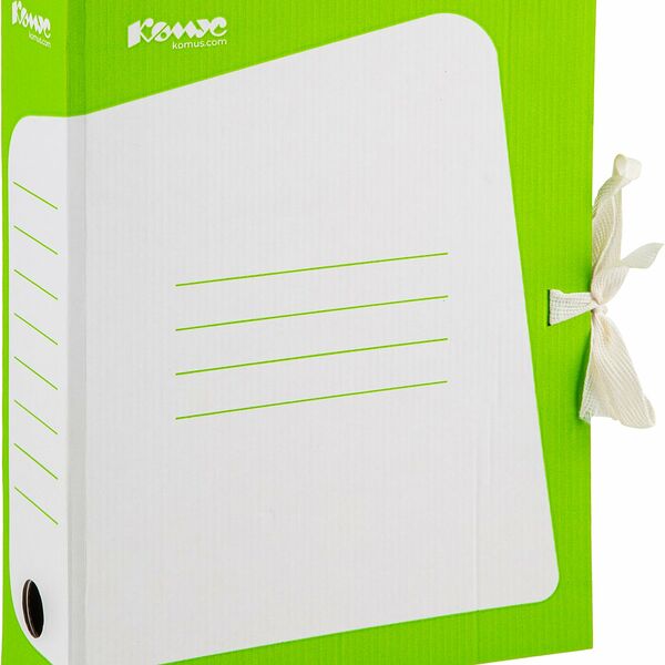 Короб архивный лайм корешок 75мм на завязках