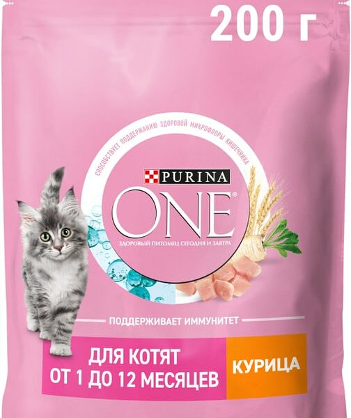Сухой корм для котят Purina ONE с курицей 200г