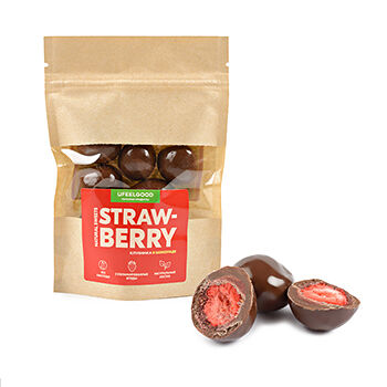 Клубника в шоколаде UFEELGOOD (без сахара, веган) 60 г
