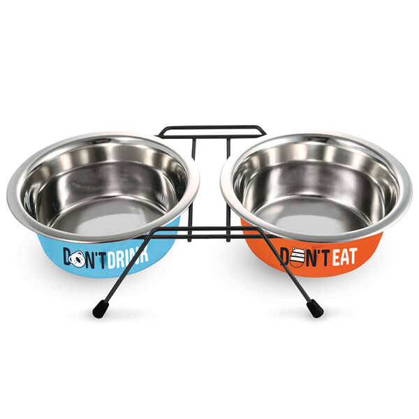 Миска металлическая Triol Water&Food на подставке 2 х 0.8 л