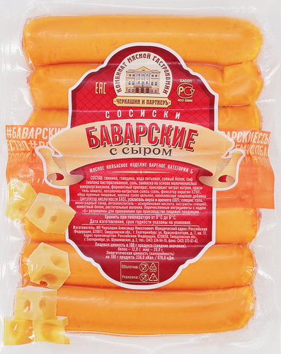 

Сосиски Черкашин и ПартнерЪ Баварские с сыром 400 г