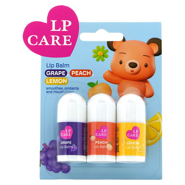 Бальзам для губ Lp Care (виноград, персик, лимон) 2,5x3 шт
