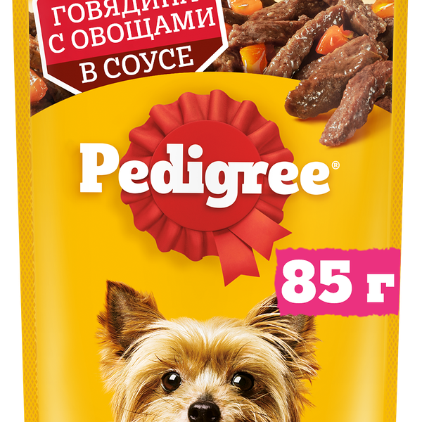 Влажный корм PEDIGREE® для мини собак, говядина и овощи в соусе, 85 г