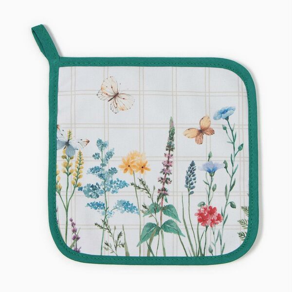 Прихватка Этель Полевые цветы, 19х19 см, саржа/ватин