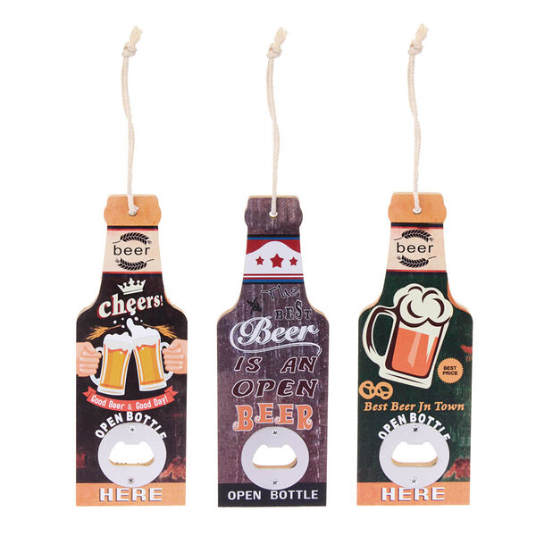 Подарочный сувенир-открывашка, 7x20 см, мдф и металл, 3 дизайна, арт.2