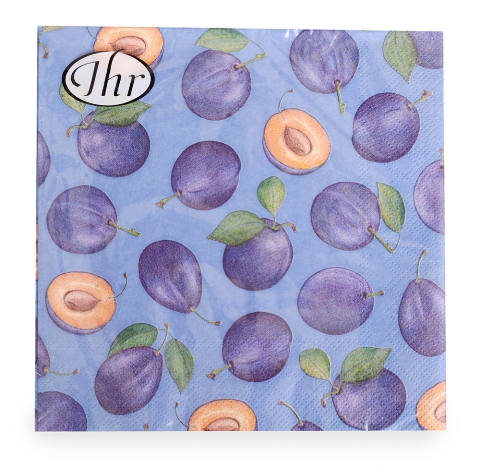 

Салфетки IHR PLUMS 33х33см, 3-слойные, blue 20 шт