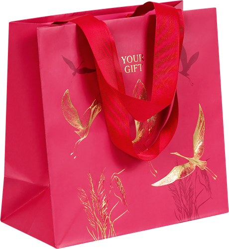 

Пакет подарочный MESHU Мир журавлей, 20х20х10см, отделка фольгой, матовая ламинация