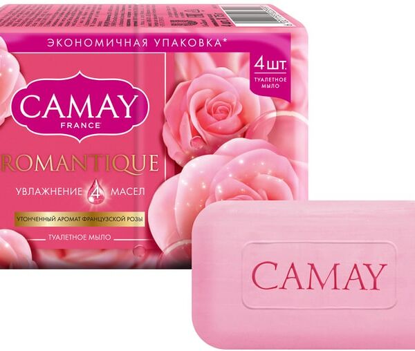 Мыло Camay Romantique с ароматом французской розы 4шт*75г