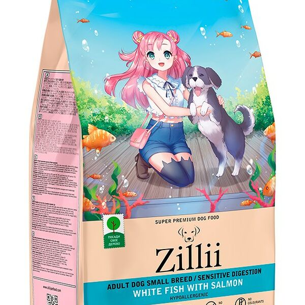 Сухой корм для собак ZILLII Dog Small Breed Sensitive Digestion Белая рыба/Лосось