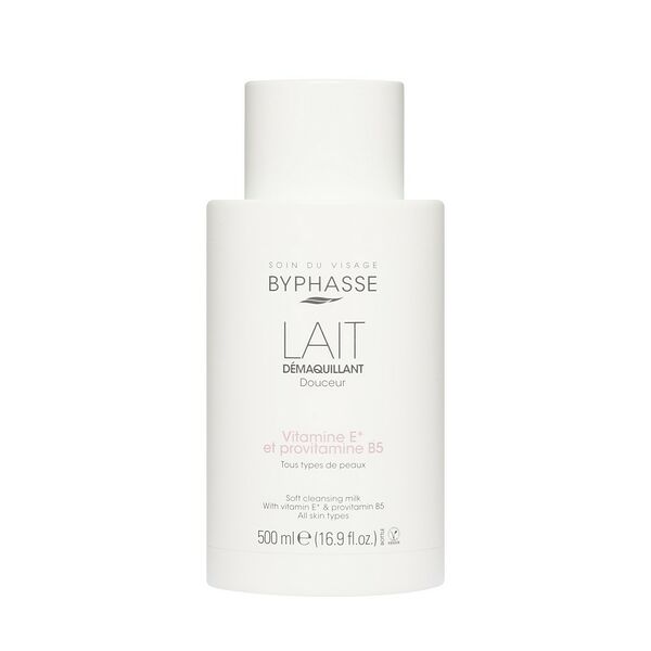 Очищающее молочко для лица и глаз Byphasse Lait с витамином Е и провитамином B5 500 мл