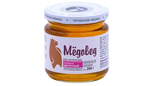Мед ТД Медовед Цветочный натуральный 250 г