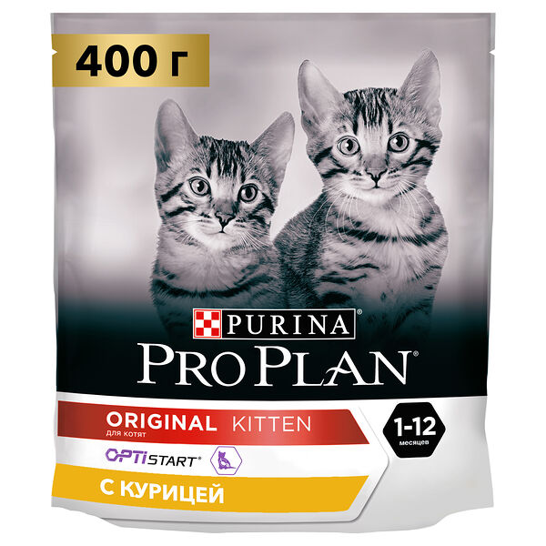 Сухой корм Pro Plan® для котят до года, с высоким содержанием курицы, Пакет, 400 г
