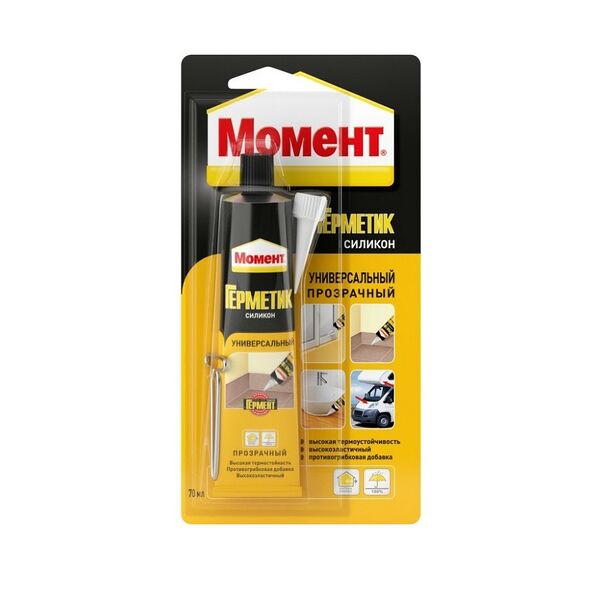 Герметик силиконовый универсальный Момент прозрачный 70 мл