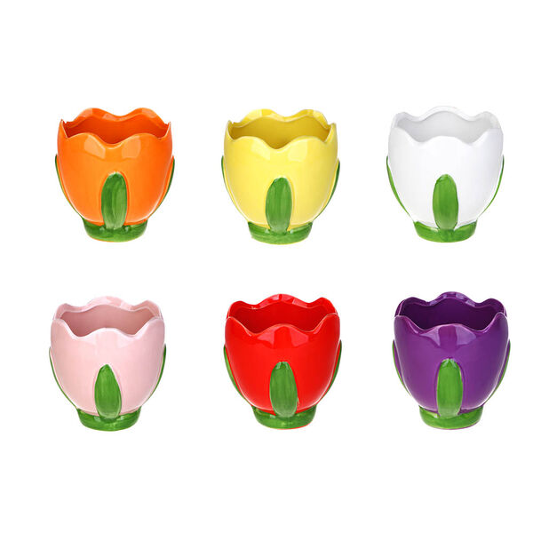 Inbloom кашпо тюльпан 11x11x11.4см, керамика, в ассортименте