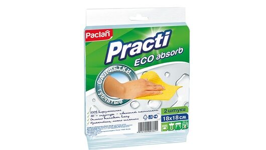 Салфетки хозяйственные Paclan Practi губчатые 18 х18 см, 2 шт