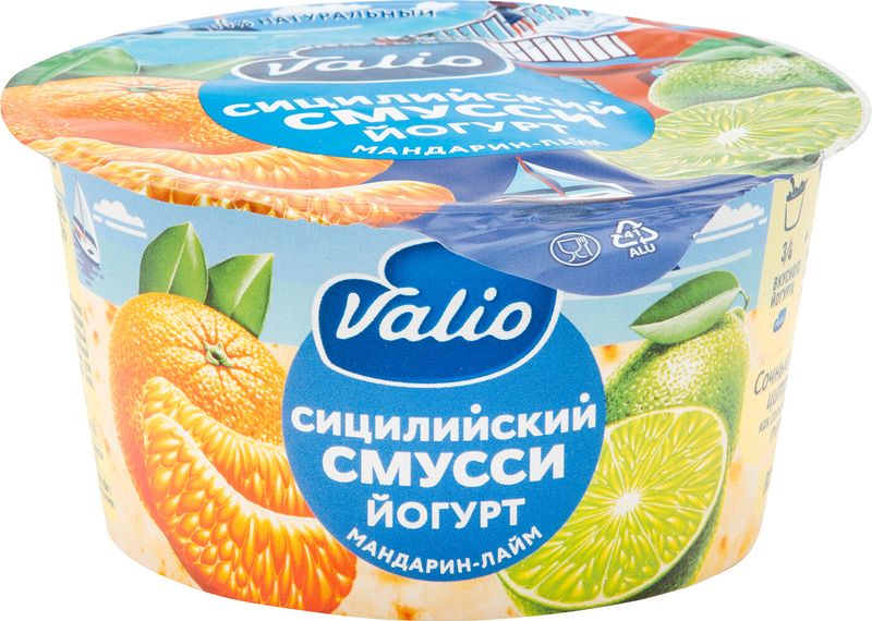 

Йогурт смусси Valio Сицилийский Мандарин-лайм 2.6% 140 г