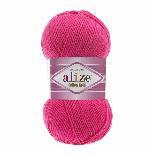 Пряжа ALIZE 'Cotton gold' 100гр. 330м. (55%хлопок,45%акрил)ТУ(149 фуксия)