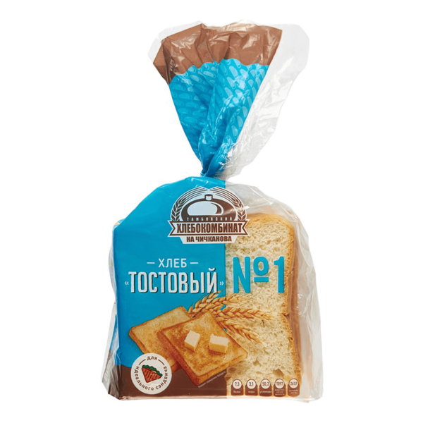 Хлеб Тамбовский хлебокомбинат на Чичканова Тостовый №1 пшеничный формовой нарезка